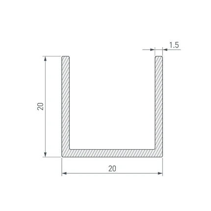 Профиль несветовой декоративный П-образный TECH-2020-3000 BLACK Arlight 063532