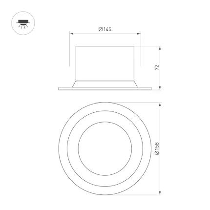 Встраиваемый светильник MS-DROP-BUILT-R158-30W Arlight 041497