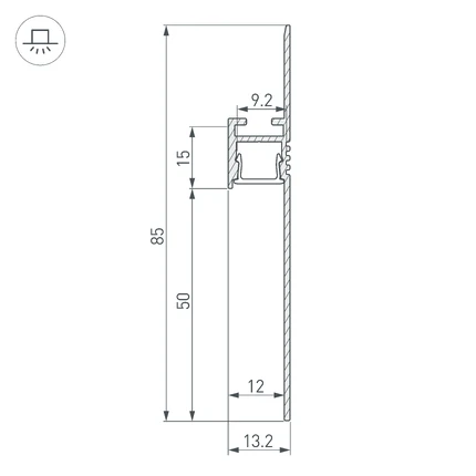 Профиль для лент ARH-PLINTUS-50-FANTOM-3000 BLACK Arlight 052699