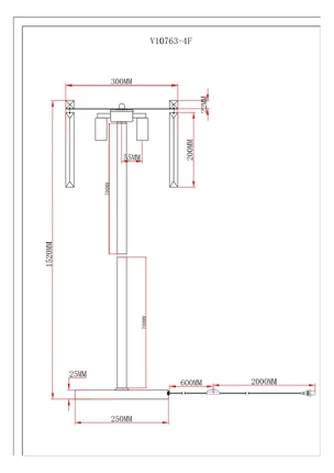 Торшер Moderli LEVI V10763-4F