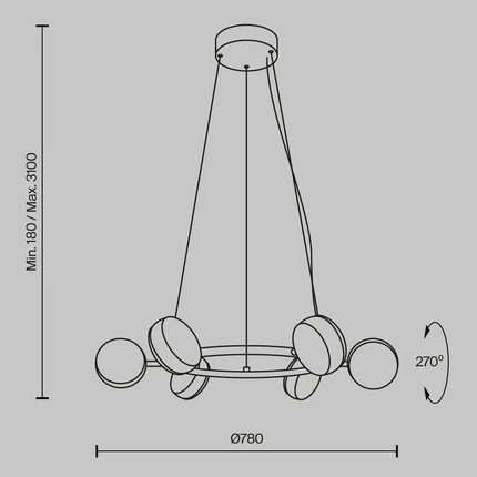 Подвесная люстра Maytoni MIND MOD299PL-L60BS3K
