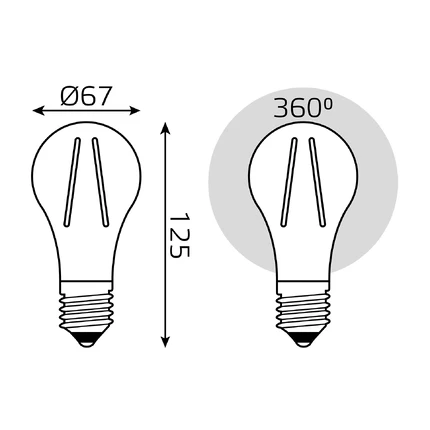 Светодиодная филаментная лампа Gauss FILAMENT A70 26W 2700Lm 4100K E27 102902226