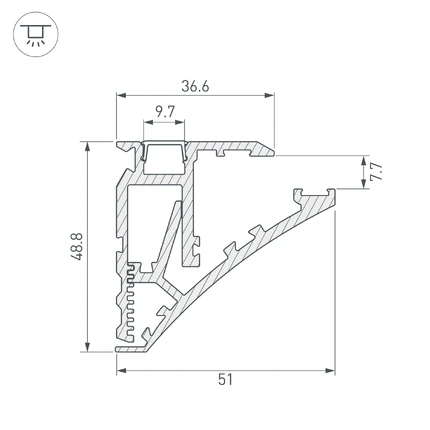 Профиль для лент SHELF-600-2000 ANOD Arlight 060498