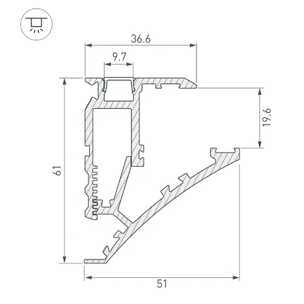 Профиль для лент SHELF-600-2000 ANOD Arlight 060498