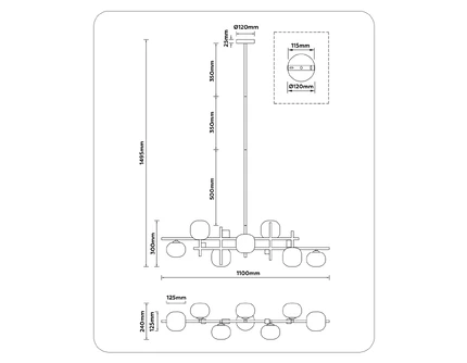 Люстра на штанге Ambrella light MODERN LH51017