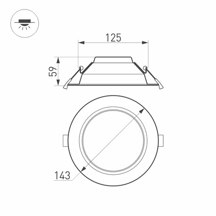 Встраиваемый светильник IM-CYCLONE-R145-14W Arlight 023206(2)