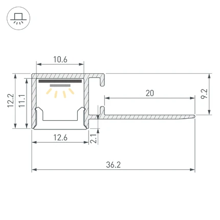 Профиль для лент FANTOM-BENT-W12-SIDE-EDGE-2000 ANOD Arlight 057315