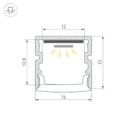 Профиль для лент FANTOM-BENT-W16-SIDE-2000 ANOD Arlight 064487