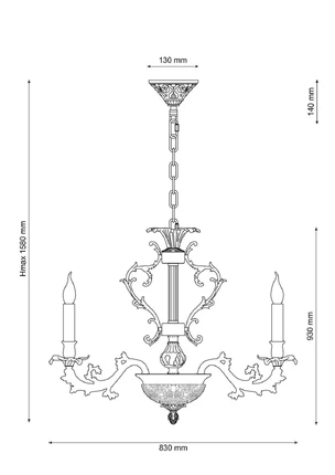 Подвесная люстра Lucia Tucci FIRENZE 1781.15.3 antique gold