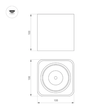 Точечный накладной светильник SP-CUBUS-S100x100-8W Arlight 036053
