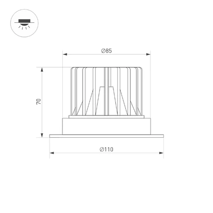 Встраиваемый светильник MS-ATLAS-TRIMLESS-R70-12W Arlight 036105