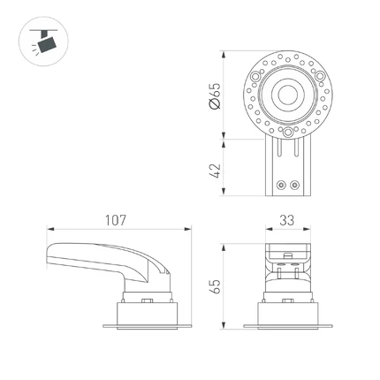 Точечный встраиваемый светильник MS-RIALTO-TRIMLESS-R40-9W Arlight 054472