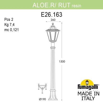 Ландшафтный светильник Fumagalli RUT E26.163.000.AXE27