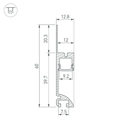 Профиль для лент PLINTUS-FANTOM-L-2000 BLACK Arlight 041213