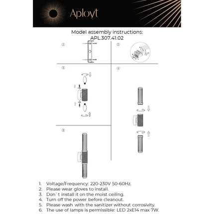 Настенный светильник Aployt BRYNIA APL.307.41.02