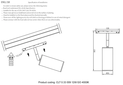 Магнитный трековый светильник Crystal Lux CLT 0.33 CLT 0.33 009 12W GO 4000K