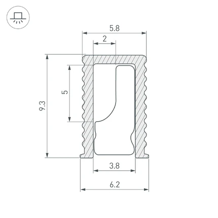 Профиль для лент SL-MINI-6-H9-2000 ANOD OLIVE GREY Arlight 038203