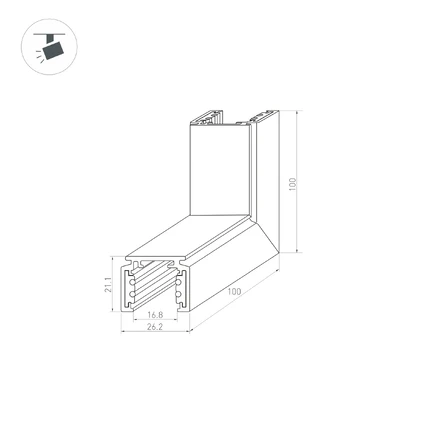 Коннектор для магнитных треков MAG-ORIENT-CON-2620-L90-EXT Arlight 036021