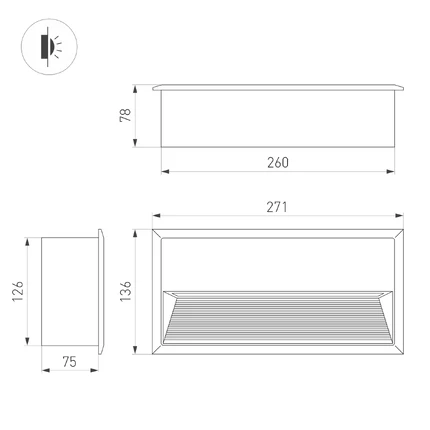 Подсветка для лестниц LTD-RIBONIK-S271x136-10W Arlight 056720