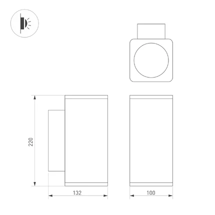 Фасадный светильник LGD-EVO-WALL-TWIN-S100x100-2x12W Arlight 046194