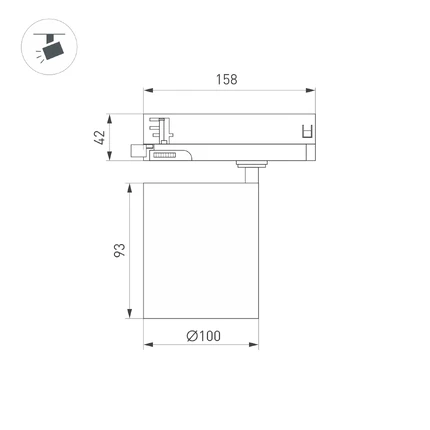 Трековый светильник LGD-DYKE-4TR-R100-36W Arlight 052292