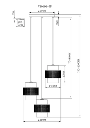 Подвесной светильник Moderli GELA V10491-3P