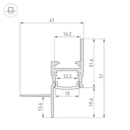 Профиль для лент СEIL-S14-SHADOW-T-2000 WHITE Arlight 040778