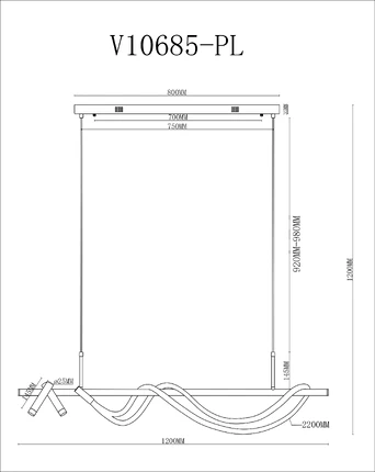 Подвесной светильник Moderli TRUE V10685-PL