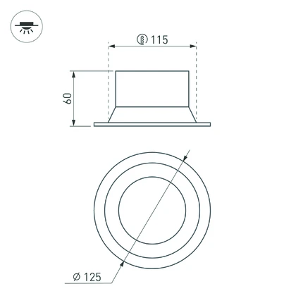 Встраиваемый светильник MS-BREEZE-BUILT-R125-16W Arlight 035613(1)