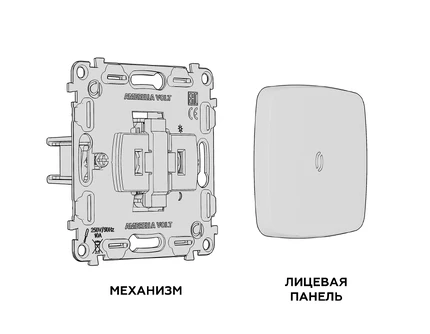Выключатель кнопочный с подсветкой Ambrella Volt OMEGA MO402050