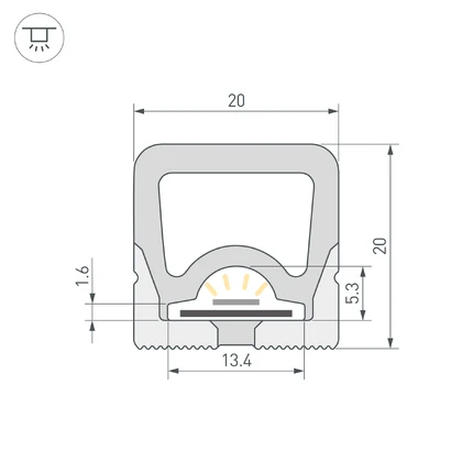 Профиль для лент WPH-FLEX-2020-TOP-S13-10m Arlight 062835