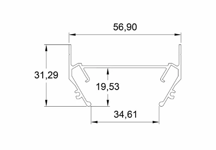 Профиль для шинопровода Denkirs SOLID LIGHT TR3050-AL