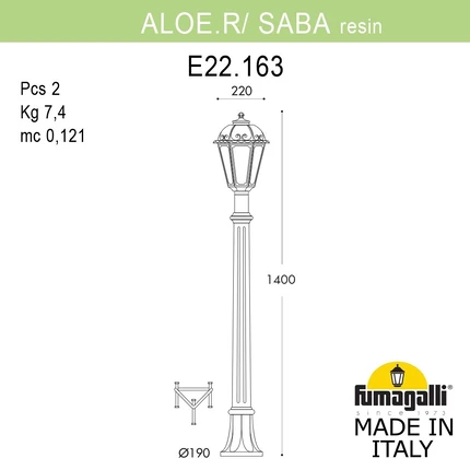 Ландшафтный светильник Fumagalli SABA K22.163.000.BYE27