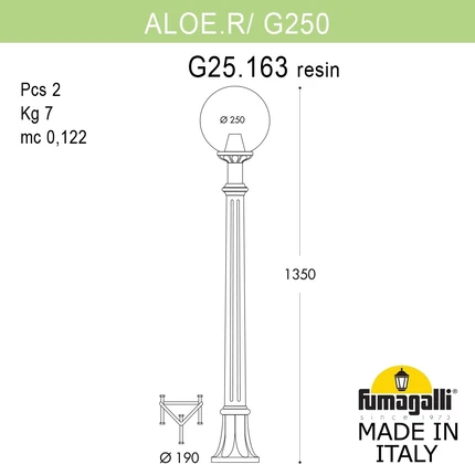 Ландшафтный светильник Fumagalli ALOE.R/G250 G25.163.000.AZE27