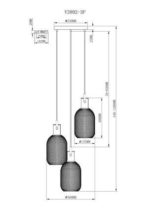 Подвесная люстра Moderli ALINA V2802-3P