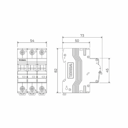 Выключатель автоматический 3P 25 A C 4,5 кА W903P254 4690389192876