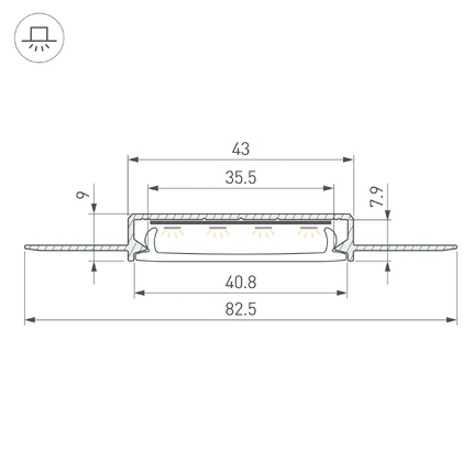 Профиль для лент SL-LINIA40-FANTOM-2000 ANOD Arlight 063907