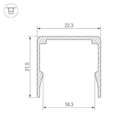 Профиль-держатель для силиконового профиля WPH-FLEX-2020-1000 ANOD Arlight 062627