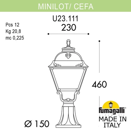 Ландшафтный светильник Fumagalli CEFA U23.111.000.VXE27