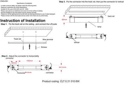 Трековый светильник Crystal Lux BASIC CLT 0.31 010 6W BL M4000K