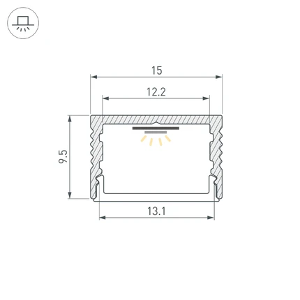 Профиль для лент SL-SLIM15-H10-3000 BLACK Arlight 065380