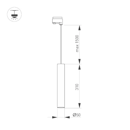 Трековый светильник LGD-PIPE-TRACK-HANG-4TR-R50-9W Arlight 037424
