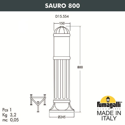 Ландшафтный светильник Fumagalli SAURO D15.554.000.BXF1R.FRA