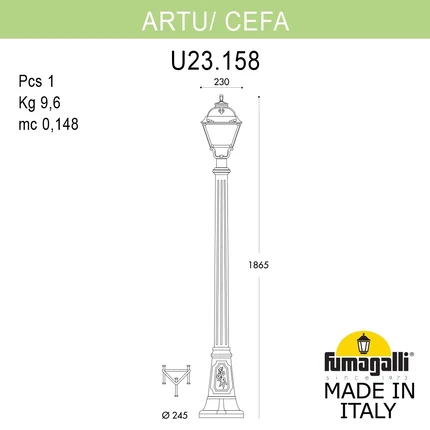 Парковый светильник Fumagalli CEFA U23.158.000.AXE27