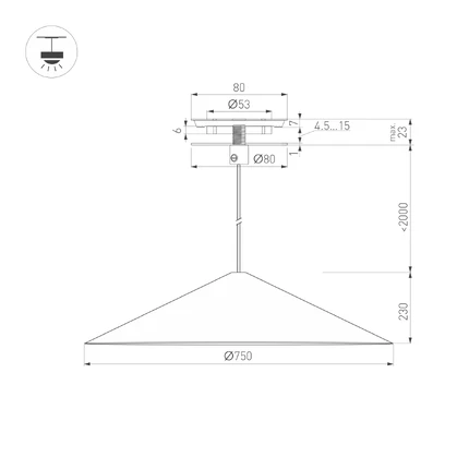 Подвесной светильник SP-MAKOTO-R750-14W Arlight 054408