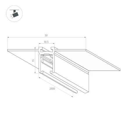 Магнитный шинопровод MAG-MICROCOSM-TRACK-4115-FDW-2000 Arlight 062719