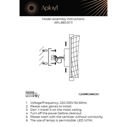 Настенный светильник Aployt KLEMENS APL.660.01.11