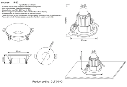 Точечный встраиваемый светильник Crystal Lux CLT 004C1 BL