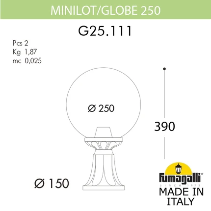 Ландшафтный светильник Fumagalli MINILOT/G250 G25.111.000.AYE27