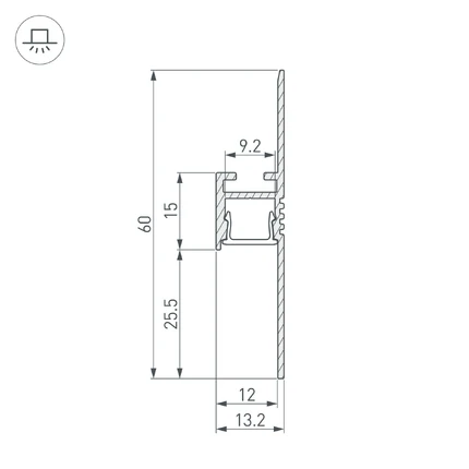 Профиль для лент ARH-PLINTUS-FANTOM-2000 BLACK Arlight 038550